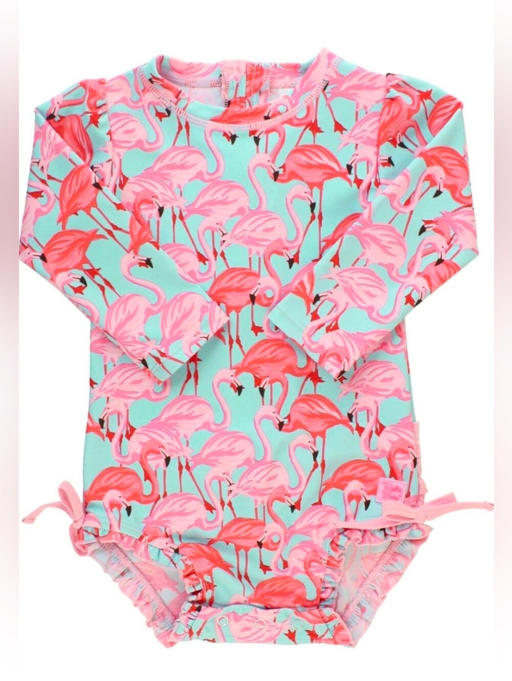 Ruffle Butts Flamingo Rash Guard Swimsuit 12-18M